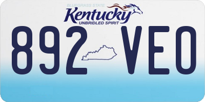 KY license plate 892VEO