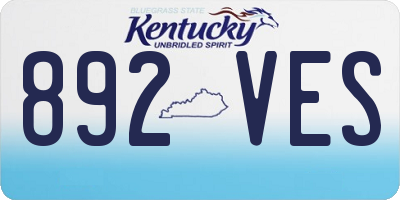 KY license plate 892VES