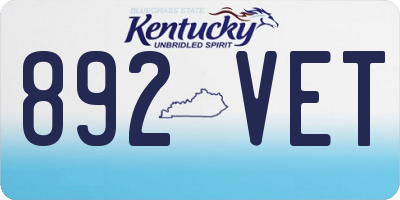 KY license plate 892VET