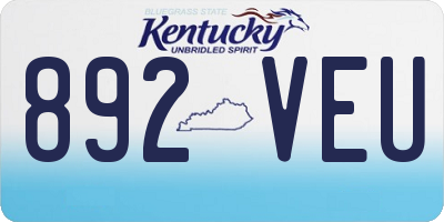 KY license plate 892VEU