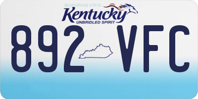 KY license plate 892VFC
