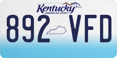KY license plate 892VFD