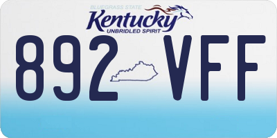 KY license plate 892VFF