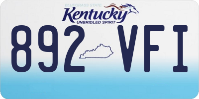 KY license plate 892VFI