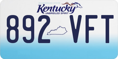 KY license plate 892VFT