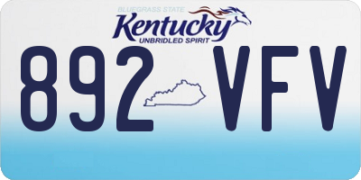 KY license plate 892VFV