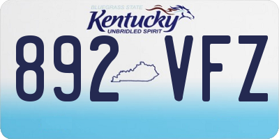 KY license plate 892VFZ
