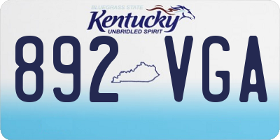 KY license plate 892VGA