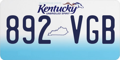 KY license plate 892VGB