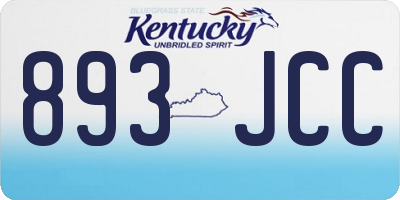 KY license plate 893JCC