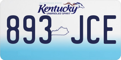 KY license plate 893JCE