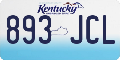 KY license plate 893JCL