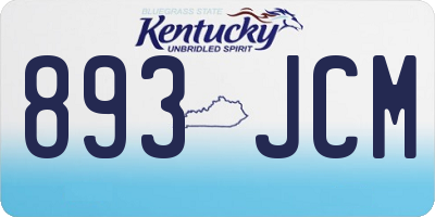 KY license plate 893JCM