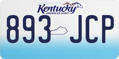 KY license plate 893JCP