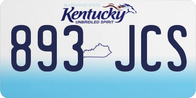 KY license plate 893JCS