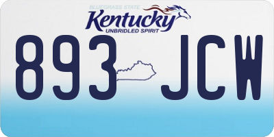 KY license plate 893JCW