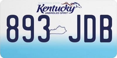 KY license plate 893JDB