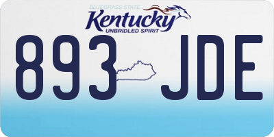 KY license plate 893JDE