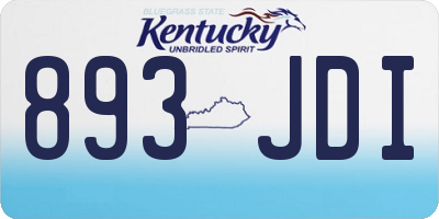KY license plate 893JDI