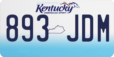 KY license plate 893JDM