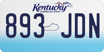 KY license plate 893JDN