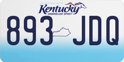 KY license plate 893JDQ