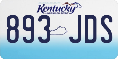 KY license plate 893JDS