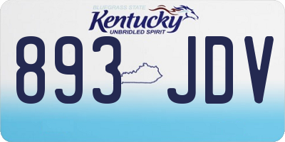 KY license plate 893JDV