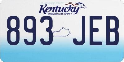 KY license plate 893JEB