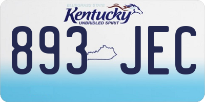 KY license plate 893JEC