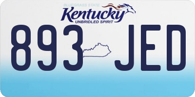 KY license plate 893JED