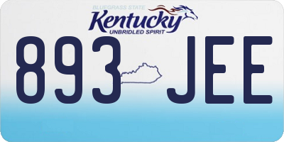 KY license plate 893JEE