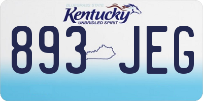 KY license plate 893JEG