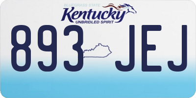 KY license plate 893JEJ