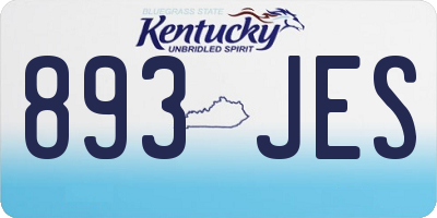 KY license plate 893JES