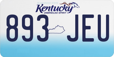 KY license plate 893JEU
