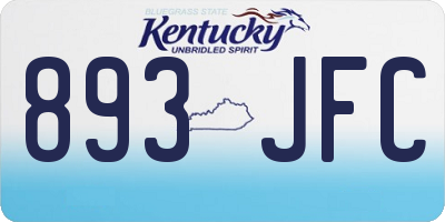 KY license plate 893JFC