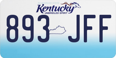 KY license plate 893JFF
