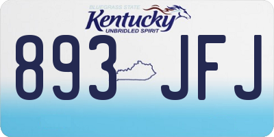KY license plate 893JFJ