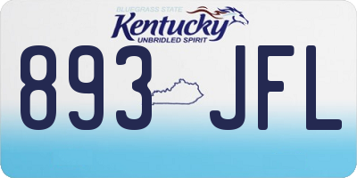 KY license plate 893JFL