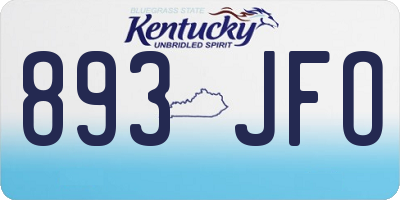 KY license plate 893JFO