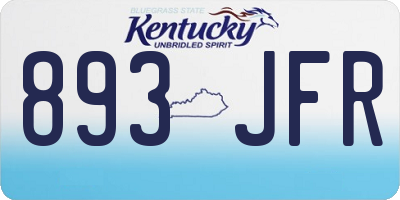 KY license plate 893JFR