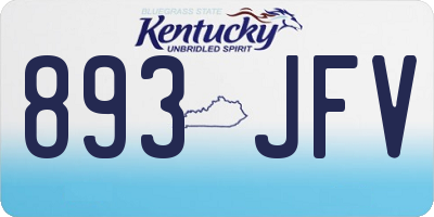 KY license plate 893JFV
