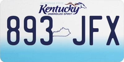 KY license plate 893JFX