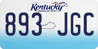 KY license plate 893JGC