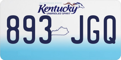 KY license plate 893JGQ