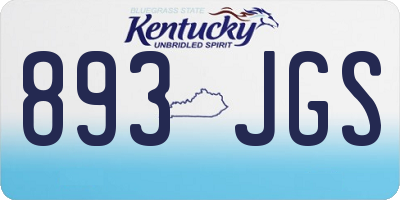 KY license plate 893JGS