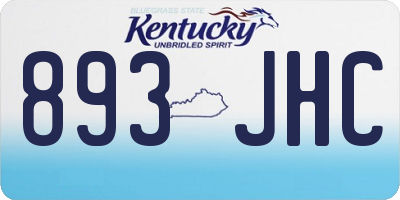 KY license plate 893JHC
