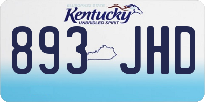 KY license plate 893JHD