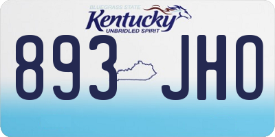 KY license plate 893JHO